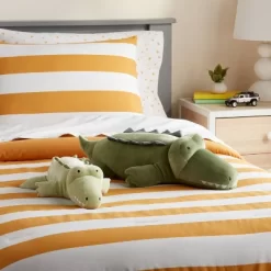 Alligator And Baby Weighted Plush Kids' Throw Pillow Green - Pillowfort™
