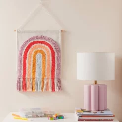 Rainbow Kids' Tapestry - Pillowfort™: Multicolored Cotton Wall Art, Vertical Spring Sky Decor, 14"x13"
