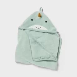 Kids' Narwhal Hooded Towel - Pillowfort™: Ocean Spray Green, Heavyweight Cotton, Terry, OEKO-TEX Certified -Pillowfort Shop GUEST 2bb153af 1207 41f9 ba06 c89cd9cfc6f1