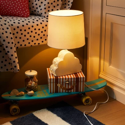 Cloud Dual Light Figural Kids' Lamp (Light Bulbs Not Included) White - Pillowfort™: Ceramic Table Lamp, 3-Way Switch 2 Cloud Dual Light Figural Kids' Lamp (Light Bulbs Not Included) White - Pillowfort™: Ceramic Table Lamp, 3-Way Switch - Image 2