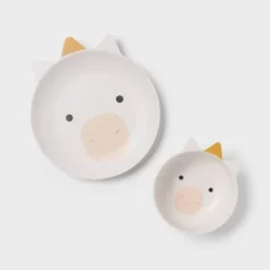 Kids' 2pc Bamboo And Melamine Unicorn Dinnerware Set White - Pillowfort™: Kids Plates & Bowls, Animal Theme -Pillowfort Shop GUEST 33946147 c847 42e4 8a70 e7e73c08213f