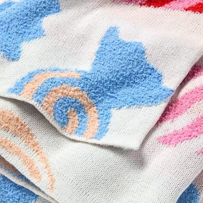 48"x58" Holiday Candy Knit Kids' Throw Blanket Cream - Pillowfort™ 2 48"x58" Holiday Candy Knit Kids' Throw Blanket Cream - Pillowfort™ - Image 2