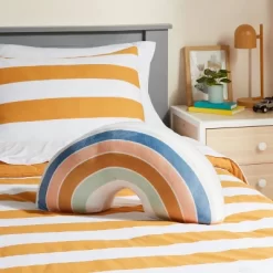 Pillowfort Shop 12 Rainbow Weighted Plush Kids' Throw Pillow White/Blush - Pillowfort™