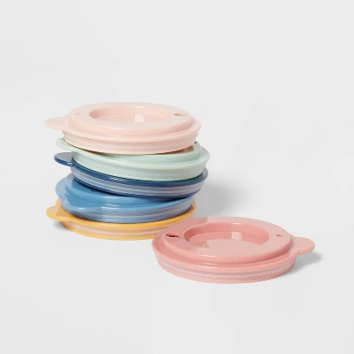 Kids' 6pc Plastic Rainbow Tumbler Lids - Pillowfort™: Dishwasher-Safe, Drinkware Accessories For Kids 2 Kids' 6pc Plastic Rainbow Tumbler Lids - Pillowfort™: Dishwasher-Safe, Drinkware Accessories For Kids - Image 2