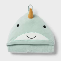 Kids' Narwhal Hooded Towel - Pillowfort™: Ocean Spray Green, Heavyweight Cotton, Terry, OEKO-TEX Certified -Pillowfort Shop GUEST 5cb948de c964 494e 8dd7 07b52f9b3e86