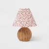 Round Faux Rattan Kids' Lamp With Pleated Floral Shade - Pillowfort™