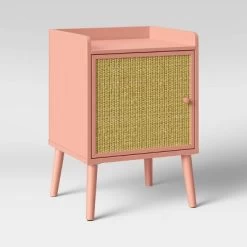 Rattan & Wood Bedside Kids' Cabinet Rose Pink - Pillowfort™ -Pillowfort Shop GUEST 7e3d171a 8739 42c9 91bf 488d8dcfd9ab