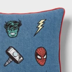 Marvel Icons Denim Kids' Decorative Throw Pillow - The Marvel Collection By Pillowfort™ 5 Marvel Icons Denim Kids' Decorative Throw Pillow - The Marvel Collection By Pillowfort™ -Pillowfort Shop GUEST 7ed29846 b963 4f23 ae42 1ab2d19894c9