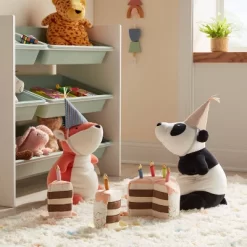 Kids' Birthday Cake Interactive Play Set - Pillowfort™: Novelty Plush Throw Pillow, Multicolored, Indoor Use