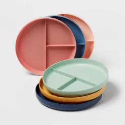 7" 6pk Plastic Divided Kids' Dinner Plates - Pillowfort™: Reusable, Dishwasher & Microwave Safe, Kids Dinnerware -Pillowfort Shop GUEST b2db92aa 8c53 450c b87e 919d5ada94ab