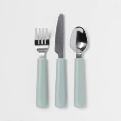 Kids' 3pc Stainless Steel Flatware Set Green - Pillowfort™: Toddler Utensils, Dishwasher-Safe -Pillowfort Shop GUEST c78e44cb 4e9d 499f 80a0 287fa385577c