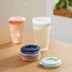 Kids' 6pc Plastic Rainbow Tumbler Lids - Pillowfort™: Dishwasher-Safe, Drinkware Accessories For Kids