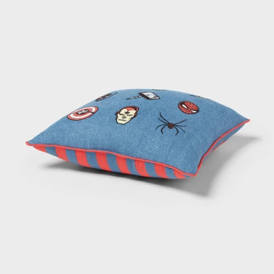 Marvel Icons Denim Kids' Decorative Throw Pillow - The Marvel Collection By Pillowfort™ 2 Marvel Icons Denim Kids' Decorative Throw Pillow - The Marvel Collection By Pillowfort™ - Image 2