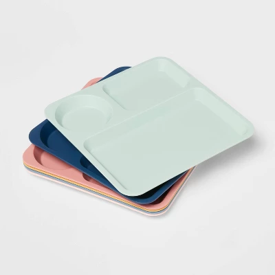 Kids' 6pc Basic Tray New Colors - Pillowfort™: Multicolor Divided Plates, Dishwasher & Microwave Safe 2 Kids' 6pc Basic Tray New Colors - Pillowfort™: Multicolor Divided Plates, Dishwasher & Microwave Safe - Image 2