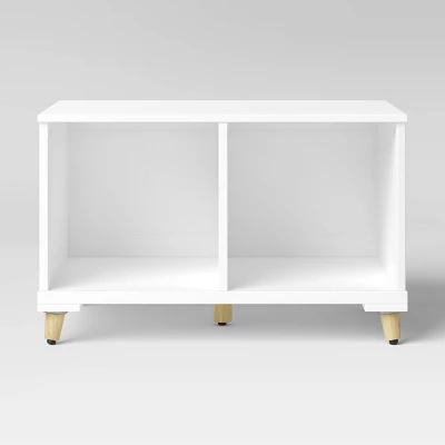 Modern Kids' Toy Storage Bench - Pillowfort™: White MDF Decorative Cabinet, Divided Storage, 28.86" Width 2 Modern Kids' Toy Storage Bench - Pillowfort™: White MDF Decorative Cabinet, Divided Storage, 28.86" Width - Image 2